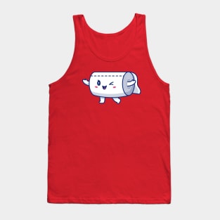 Cute Toilet Tissue Paper Roll Cartoon Tank Top